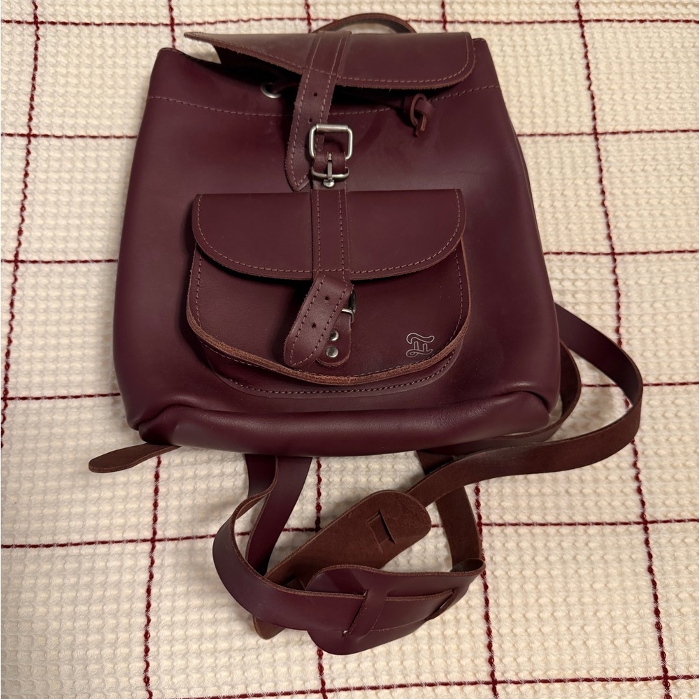 Elegant Burgundy Leather Backpack